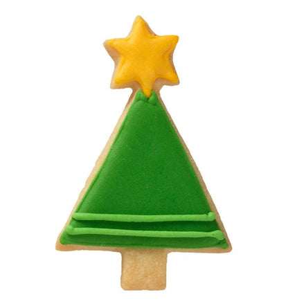 Tagliabiscotti Albero di Natale geometrico, in acciaio inox cm 7,5, lavabile in lavastoviglie. L'albero di Natale decorato in modo diverso. Hai mai decorato il tuo albero di Natale con i tagliabiscotti? No? Attacca un nastro decorativo al tagliabiscotti e appendi le forme all'albero. In negozio e online su tuttochic.live