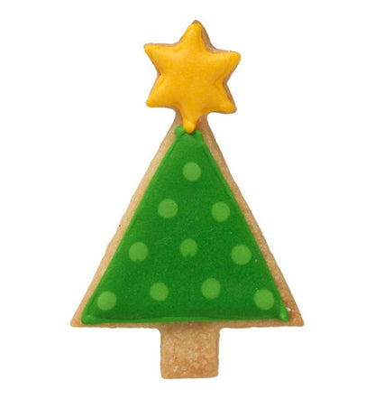 Tagliabiscotti Albero di Natale geometrico, in acciaio inox cm 7,5, lavabile in lavastoviglie. L'albero di Natale decorato in modo diverso. Hai mai decorato il tuo albero di Natale con i tagliabiscotti? No? Attacca un nastro decorativo al tagliabiscotti e appendi le forme all'albero. In negozio e online su tuttochic.live
