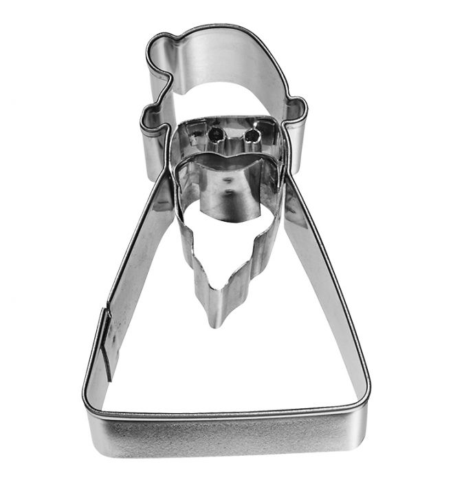 Tagliabiscotti Babbo Natale geometrico, con goffratura interna, in acciaio inox 6,5 cm, lavabile in lavastoviglie. Versatile nell'uso. I nostri tagliabiscotti non sono ideali solo per cuocere i biscotti. Possono essere utilizzati anche per pane, burro, formaggio, salsiccia, frutta e verdura. In negozio e online su tuttochic.live