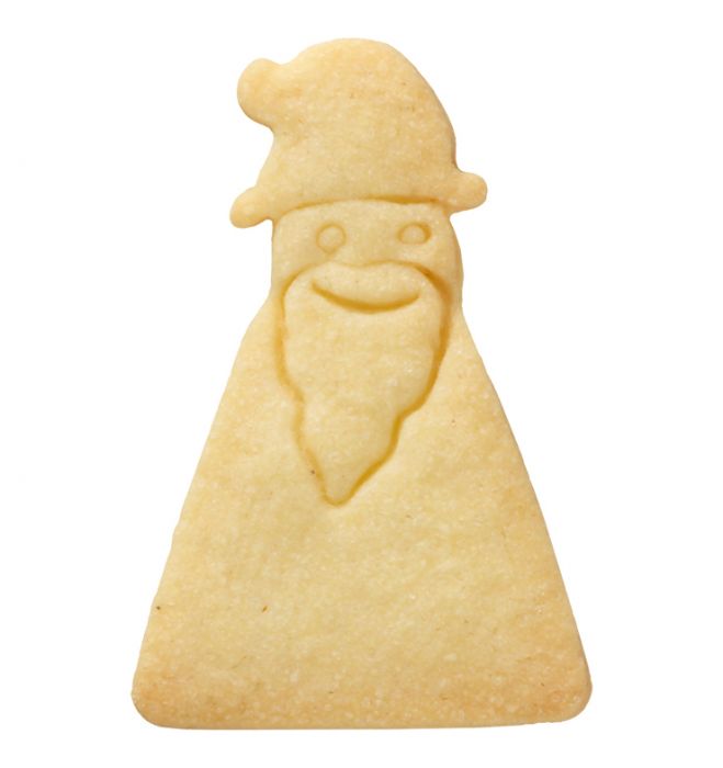 Tagliabiscotti Babbo Natale geometrico, con goffratura interna, in acciaio inox 6,5 cm, lavabile in lavastoviglie. Versatile nell'uso. I nostri tagliabiscotti non sono ideali solo per cuocere i biscotti. Possono essere utilizzati anche per pane, burro, formaggio, salsiccia, frutta e verdura. In negozio e online su tuttochic.live