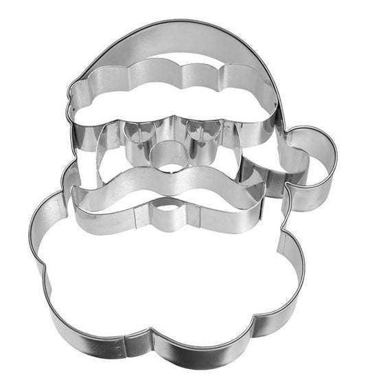 Tagliabiscotti Faccia di Babbo Natale, con goffratura interna, in acciaio inox 10,5 cm, lavabile in lavastoviglie.  I nostri tagliabiscotti non sono ideali solo per cuocere i biscotti. Possono essere utilizzati anche per pane, burro, formaggio, salsiccia, frutta e verdura. In negozio e online su tuttochic.live