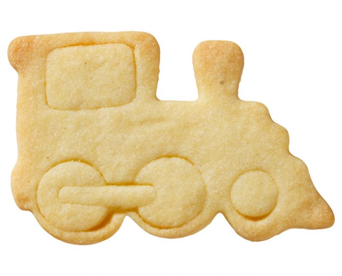 Tagliabiscotti Locomotiva, con goffratura interna, in acciaio inox 8 cm, lavabile in lavastoviglie. Anche i cookie possono muoversi? Che sia una bicicletta, una limousine o l'autopompa. Con questi tagliabiscotti sei pronto a dare il fischio finale al compleanno di ogni bambino. In negozio e online su tuttochic.live