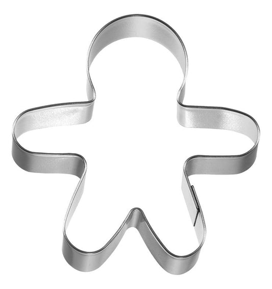 Tagliabiscotti Omino di Pan di Zenzero, in acciaio inox cm 7.L'albero di Natale decorato in modo diverso. Hai mai decorato il tuo albero di Natale con i tagliabiscotti? No? È giunto il momento! Attacca un nastro decorativo al tagliabiscotti e appendi le forme all'albero. In negozio e online su tuttochic.live