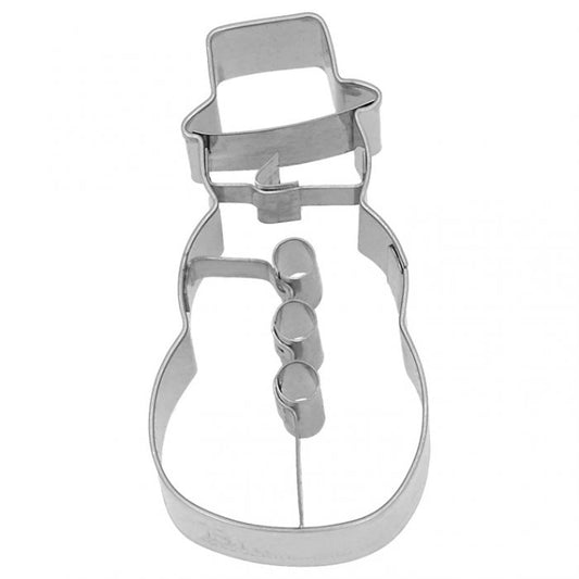 Tagliabiscotti Pupazzo di Neve, con goffratura interna, in acciaio inox 8 cm, lavabile in lavastoviglie. Hai mai decorato il tuo albero di Natale con i tagliabiscotti? No? È giunto il momento! Attacca un nastro decorativo al tagliabiscotti e appendi le forme all'albero. In negozio e online su tuttochic.live
