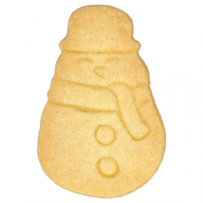 Tagliabiscotti Pupazzo di Neve, con goffratura interna, in acciaio inox 6,5 cm, lavabile in lavastoviglie. Hai mai decorato il tuo albero di Natale con i tagliabiscotti? No? È giunto il momento! Attacca un nastro decorativo al tagliabiscotti e appendi le forme all'albero. In negozio e online su tuttochic.live