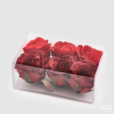 Confezione 6 pezzi rosa testa rex . Colore rosso in 2 tonalità  Materiale: tessuto. In negozio e online su tuttochic.live
