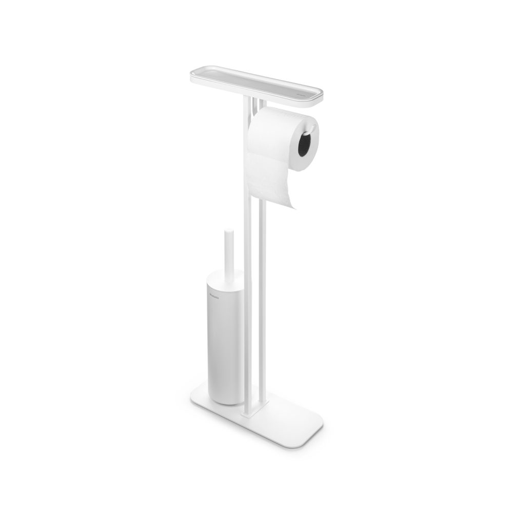 Sempre pronto all'uso e ad aggiungere un tocco di stile al tuo bagno: questa piantana da bagno MindSet Brabantia può reggere tutto ciò che ti serve. È felice di reggere il tuo telefono, e mantiene anche il rotolo di carta igienica e lo scopino del water a portata di mano. In negozio e online su tuttochic.live