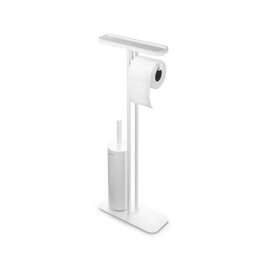 Sempre pronto all'uso e ad aggiungere un tocco di stile al tuo bagno: questa piantana da bagno MindSet Brabantia può reggere tutto ciò che ti serve. È felice di reggere il tuo telefono, e mantiene anche il rotolo di carta igienica e lo scopino del water a portata di mano. In negozio e online su tuttochic.live