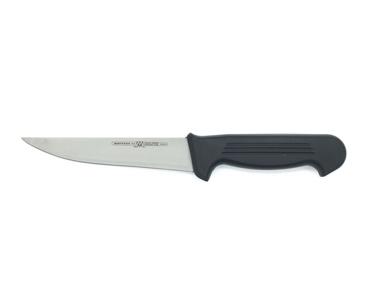 Coltello per disossare stretto in acciaio inox e manico in polipropilene atossico, perfettamente igienico. Lavabile in lavastoviglie Dimensioni: totali cm 29 x 4 - solo acciaio cm 16 x 3,5