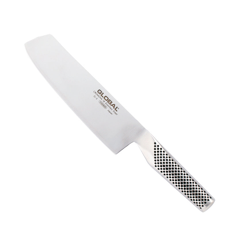 Coltello adatto al taglio delle verdure, ottimo per la lama alta che permette di sminuzzare, affettare, tagliare e raccogliere. I coltelli Global sono realizzati con il miglior acciaio inossidabile: le lame sono in CROMOVA, uno speciale acciaio inox, temperato a 56°-58°C Rockwell. In negozio e online su tuttochic.live