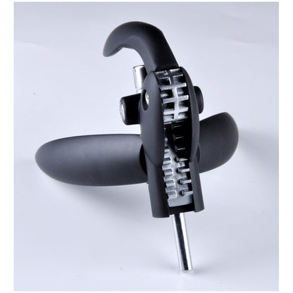 Cavatappi automatico a leva in metallo e plastica di colore nero. Include nella confezione un vite senzafine di ricambio e un tagliacapsule. Dimensioni: cm 23,5 x 19,5 x 7. In negozio e online su tuttochic.live