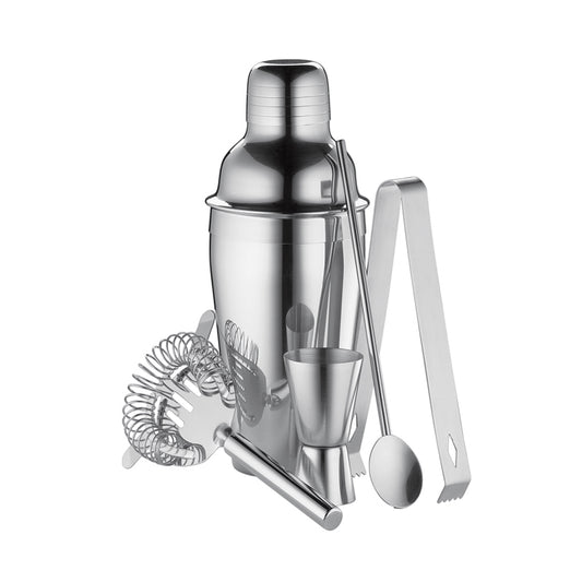 Con il set da bar da 5 pezzi, puoi creare cocktail, short e long drink come un professionista. Lo shaker per cocktail, il misurino da bar, il colino da bar, le pinze per il ghiaccio e il cucchiaio sono realizzati in acciaio inossidabile. In negozio e online su tuttochic.live