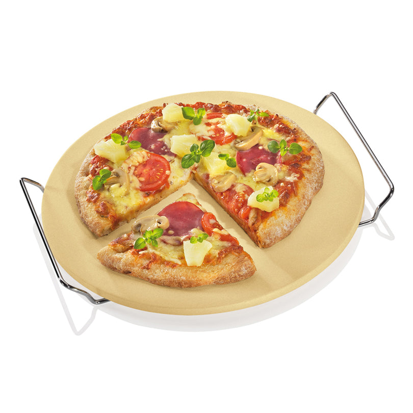 Le pietre per pizza in ceramica tecnica di KÜCHENPROFI. grazie alla loro distribuzione ottimale del calore, compreso l'assorbimento simultaneo dell'umidità, le pietre refrattarie offrono pizze croccanti in un attimo! Dimensioni: diametro cm 30, materiale: cordierite. In negozio e online su tuttochic.live