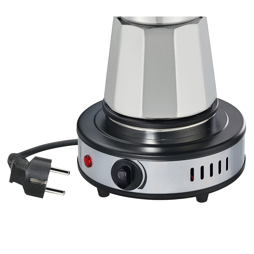 Questa mini piastra è l'ideale per le caffettiere classiche. Dotata di una regolazione continua della temperatura, spia luminosa e protezione contro il surriscaldamento. La piastra ha un diametro di 11cm. Dati tecnici: 220-240 V - 50-60 Hz - 500 watt Dimensioni totali: cm Ø 17 x 8 h. In negozio e online su tuttochic.live