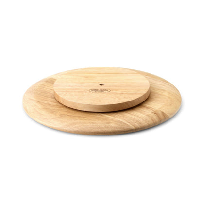 Pratico piatto girevole, realizzato in legno di albero di gomma, dal design elegante con cuscinetto a sfera in metallo robusto. Ideale come piatto di formaggi, piatto da torta, ecc. Dimensioni: diametro cm 30 x 3,5h. In negozio e online su tuttochic.live