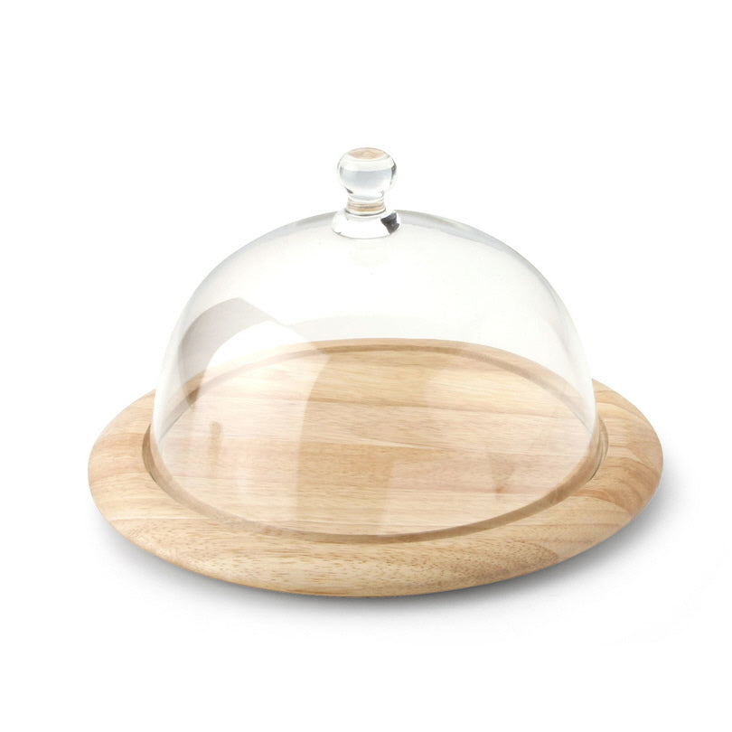 Campana per formaggio, composta da un piatto in legno con un bordo largo, che garantisce una buona presa, e una campana in vetro soffiato. Ideale per presentare formaggi, salumi, ecc. Pulire il piatto solo con un panno umido. Dimensioni: cm Ø 31 x h 16. In negozio e online su tuttochic.live