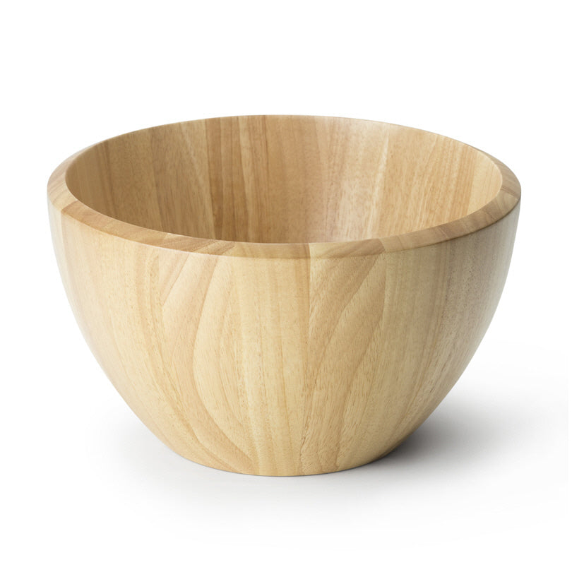 Elegante ciotola tonda in legno massiccio di albero di gomma. Pulirla solo con un panno umido. L'eccessiva umidità o le differenze di temperatura possono portare a deformazioni, crepe e scolorimento. Dimensioni: cm Ø30x18. In negozio e online su tuttochic.live