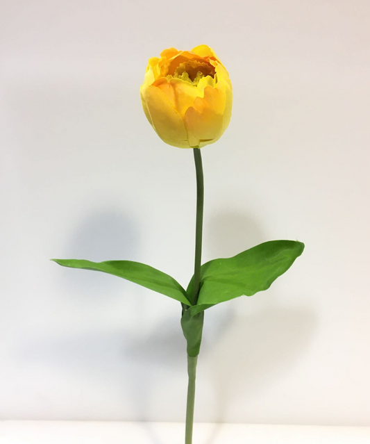 Tulipano giallo alto cm 43.  Fiore artificiale in tessuto. In negozio e online su tuttochic.live