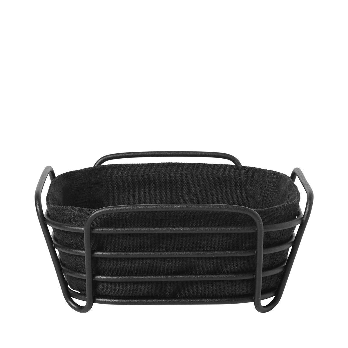 Cestino porta panini freschi, croissant o toast croccanti, serviti con stile nel cestino DELARA, sono un modo allegro per iniziare la giornata. Attraverso le aste è visibile un inserto in tessuto di cotone. L'inserto può essere rimosso per lavarlo. Dimensioni: cm 26 x 26 x 9,2 h.  In negozio e online su tuttochic.live