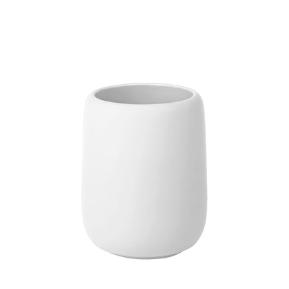 Bicchiere portaspazzolini in ceramica opaca bianca da 300 ml collezione SONO di Blomus.