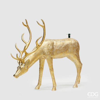 Base Cervo per albero di Natale, realizzato in resina pesante e dipinto a mano color oro. Utilizzabile come base per alberi da 150, 180 e 210 cm di altezza. Supporta fino a 50 kg. Dimensioni Cervo: Altezza: cm 140 Lunghezza: cm 162 Larghezza: cm 53 Peso: Kg 21. In negozio e online su tuttochic.live