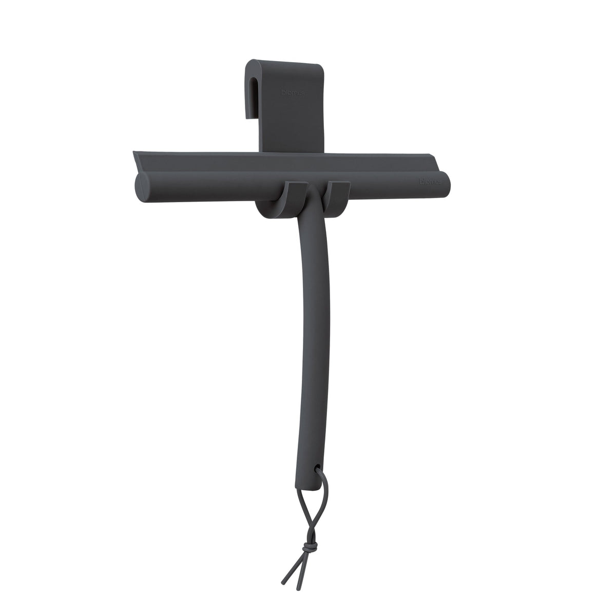 Tergivetro per doccia in silicone grigio scuro magnet con gancio di supporto collezione VIPO di Blomus.