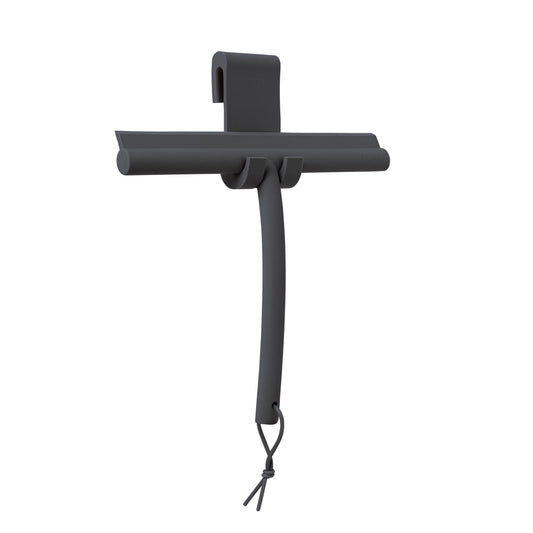 Tergivetro per doccia in silicone grigio scuro magnet con gancio di supporto collezione VIPO di Blomus.