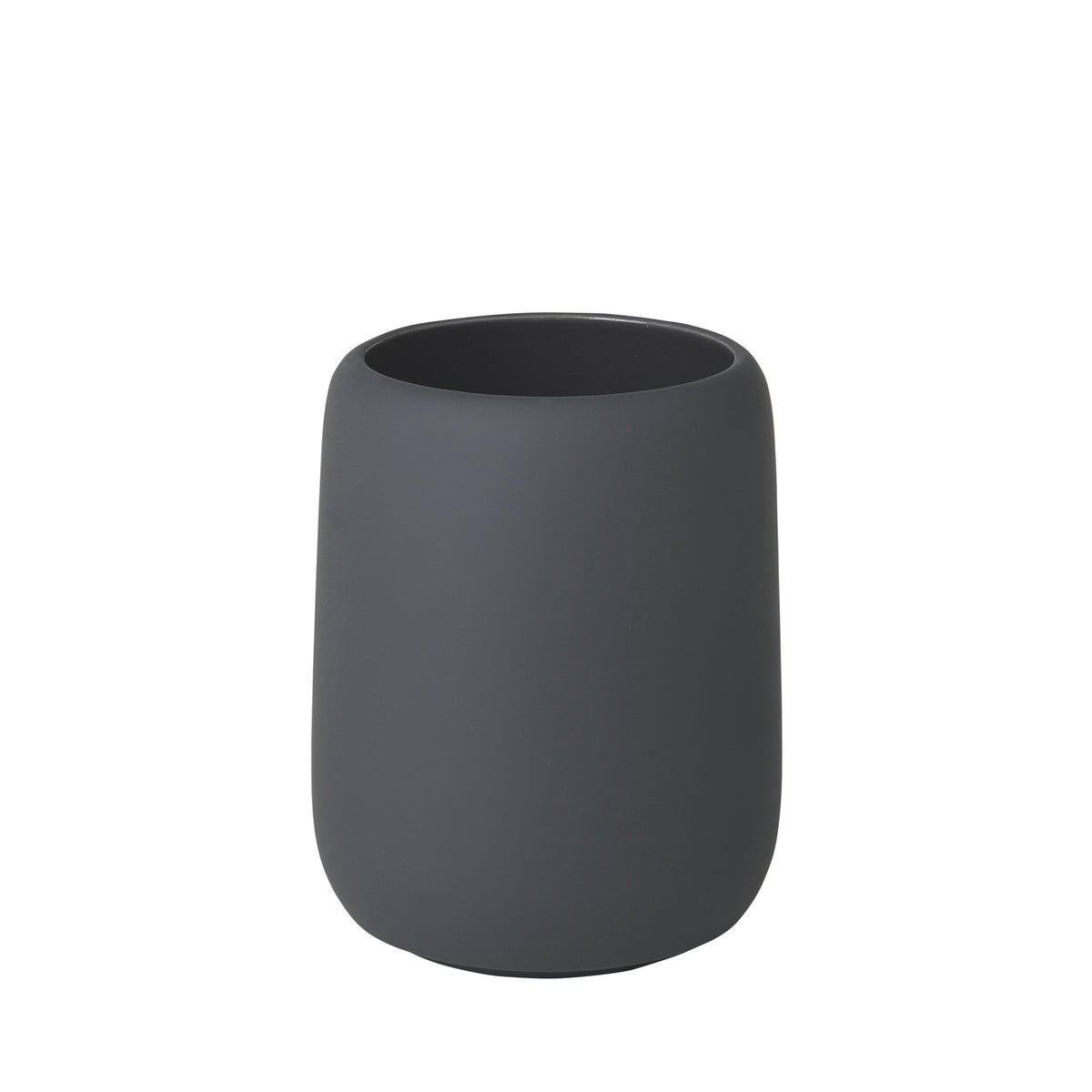 Bicchiere portaspazzolini in ceramica opaca grigio scuro magnet da 300 ml collezione SONO di Blomus.