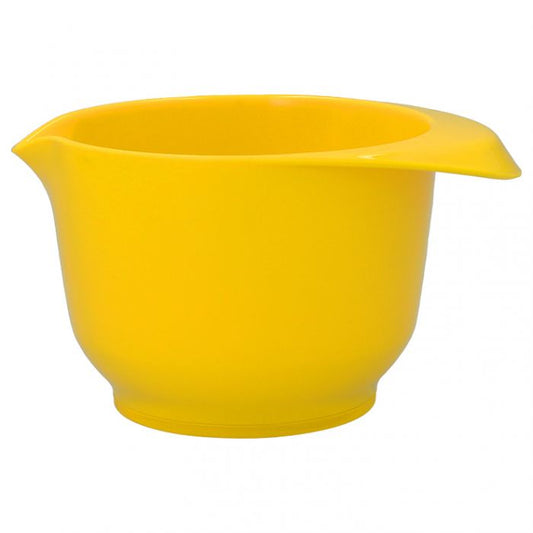 Ciotola per mescolare e servire: capacità 0,5 litri, Ø: 14,8 cm, altezza: 8,4 cm, in resina melamminica gialla senza BPA, durevole e antigraffio, sostenibile, stabile grazie alla base antiscivolo, maneggevolezza grazie al gocciolatoio-beccuccio e presa sicura, piacevole al tatto. In negozio e online su tuttochic.live