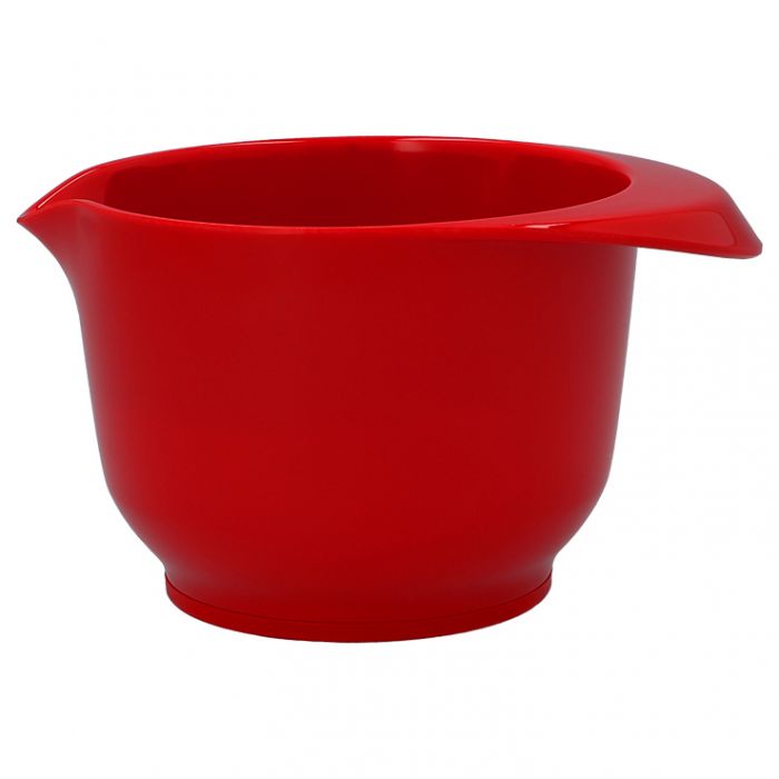 Ciotola per mescolare e servire: capacità 0,5 litri, Ø: 14,8 cm, altezza: 8,4 cm, in resina melamminica rossa senza BPA, durevole e antigraffio, sostenibile, stabile grazie alla base antiscivolo, maneggevolezza grazie al gocciolatoio e beccuccio e presa sicura, piacevole al tatto. In negozio e online su tuttochic.live