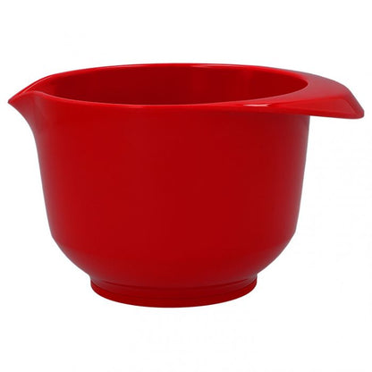 Ciotola per mescolare e servire: capacità 0,75 litri, Ø: 16,5 cm, altezza: 9,5 cm, in resina melamminica rossa senza BPA, durevole e antigraffio, sostenibile, stabile grazie alla base antiscivolo, maneggevolezza grazie al gocciolatoio-beccuccio e presa sicura, piacevole al tatto. In negozio e online su tuttochic.live