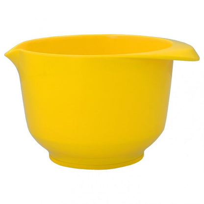 Ciotola per mescolare e servire: capacità 1 litri, Ø: 18,2 cm, altezza: 10,7 cm, in resina melamminica gialla senza BPA, durevole e antigraffio, sostenibile, stabile grazie alla base antiscivolo, maneggevolezza grazie al gocciolatoio-beccuccio e presa sicura, piacevole al tatto. In negozio e online su tuttochic.live