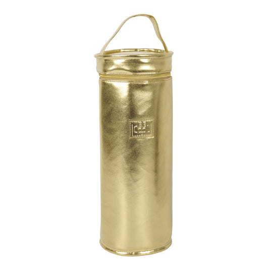 Le borse firmate BEE CooL sono ideali per calde giornate estive, picnic, in spiaggia o lunghe giornate di shopping. Pratica borsa per bottiglie di champagne che mantiene il vino freddo per un tempo estremamente lungo. Capacità 2 litri, colore oro. Dimensioni: cm Ø13x33h 