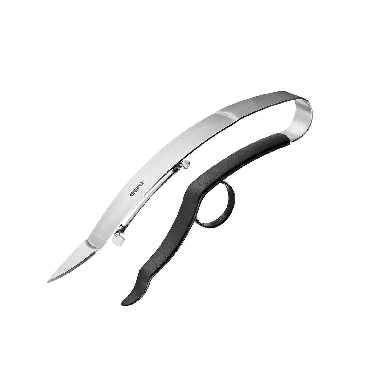 L'innovativo fissa-dita e il manico flessibile permettono di sbucciare perfettamente sia gli asparagi che le carote. lama in acciaio giapponese, mobile e ricurva manico ergonomico con 1 fissa dito adatto sia ai destri sia ai mancini con coltellino integrato lavabile in lavastoviglie. In negozio e online su tuttochic.live