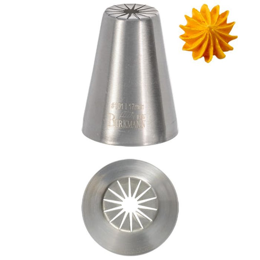 Bocchetta N. 101 di design per sac a poche realizzato in un unico pezzo in acciaio inox, ideale per creare decorazioni artistiche su cupcake, crostate e pasticcini. Dimensioni: 3,0 x 3,0 x 4,1 cm, foro di uscita Ø 17 mm. In negozio e online su tuttochic.live