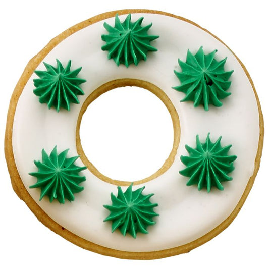 Bocchetta N. 101 di design per sac a poche realizzato in un unico pezzo in acciaio inox, ideale per creare decorazioni artistiche su cupcake, crostate e pasticcini. Dimensioni: 3,0 x 3,0 x 4,1 cm, foro di uscita Ø 17 mm. In negozio e online su tuttochic.live