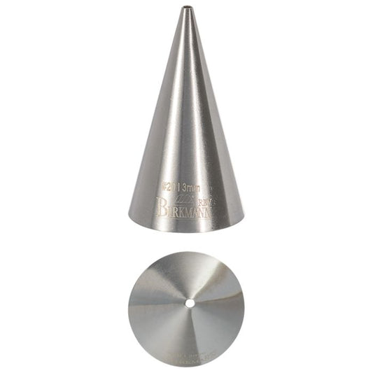 Bocchetta N. 20 a foro tondo per sac a poche realizzato in un unico pezzo in acciaio inox, ideale per creare decorazioni artistiche su cupcake, crostate e pasticcini. Dimensioni: 2,6 x 2,6 x 4,8, foro di uscita  Ø 3 mm. In negozio e online su tuttochic.live