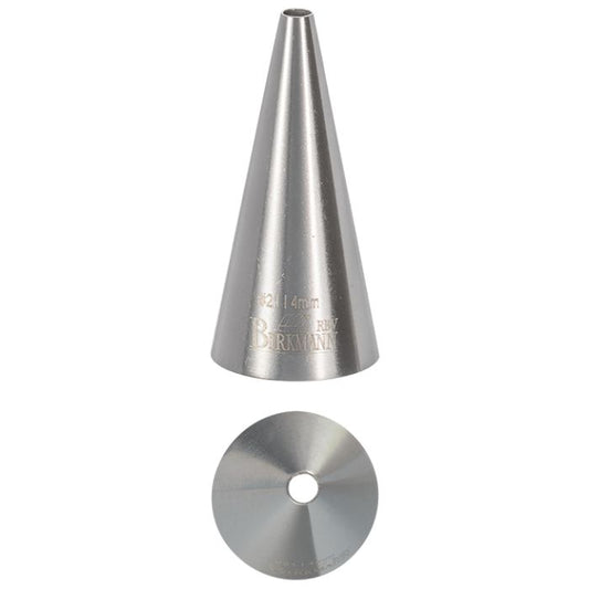 Bocchetta N. 21 a foro tondo per sac a poche realizzato in un unico pezzo in acciaio inox, ideale per creare decorazioni artistiche su cupcake, crostate e pasticcini. Dimensioni: 2,4 x 2,4 x 5,1, foro di uscita Ø 4 mm. In negozio e online su tuttochic.live