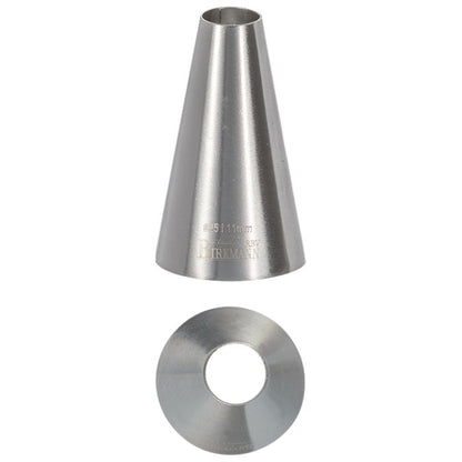 Bocchetta N. 20 a foro tondo per sac a poche realizzato in un unico pezzo in acciaio inox, ideale per creare decorazioni artistiche su cupcake, crostate e pasticcini. Dimensioni: 3,0 x 3,0 x 5,0 cm, foro di uscita Ø 11 mm. In negozio e online su tuttochic.live 