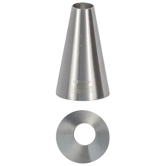 Bocchetta N. 20 a foro tondo per sac a poche realizzato in un unico pezzo in acciaio inox, ideale per creare decorazioni artistiche su cupcake, crostate e pasticcini. Dimensioni: 3,0 x 3,0 x 5,0 cm, foro di uscita Ø 11 mm. In negozio e online su tuttochic.live 