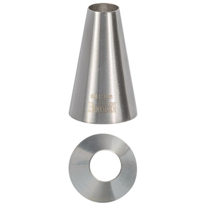 Bocchetta N. 26 a foro tondo per sac a poche realizzato in un unico pezzo in acciaio inox, ideale per creare decorazioni artistiche su cupcake, crostate e pasticcini. Dimensioni: 3,0 x 3,0 x 5,0 cm, foro di uscita Ø 13 mm. In negozio e online su tuttochic.live