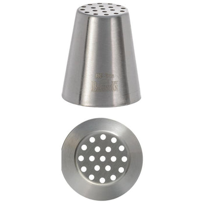 Bocchetta N. 80 a spaghetti per sac a poche realizzato in un unico pezzo in acciaio inox, ideale per creare decorazioni artistiche su cupcake, crostate e pasticcini. Dimensioni: 1,8 x1,8 x 2,1 cm, foro di uscita Ø 2 mm. In negozio e online su tuttochic.live