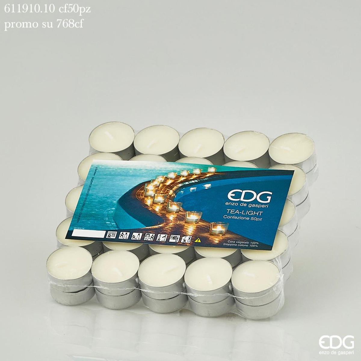 Confezione da 50 candele in cera 100% vegetale con stoppino 100% in cotone. La candela ideale per bruciatori d'essenze.
