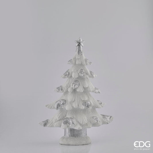 Pino in resina di colore bianco e argento. Dimensioni: cm 50 x 69 h