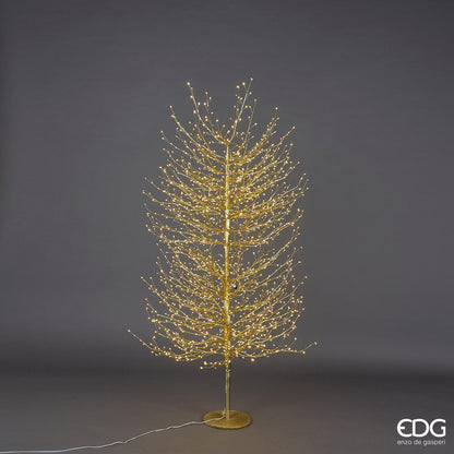 Albero di Faggio in metallo color oro con 2000 microled. Dimensioni: altezza cm 180, diametro cm 90