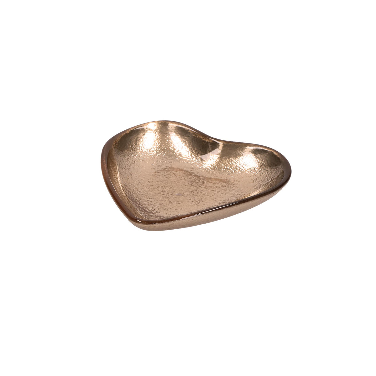 Piattino in vetro di colore oro a forma di cuore. Dimensioni: Ø 14 cm. Clicca qui per vedere tutta la collezione Neimieipensieri. In negozio e online su tuttochic.live
