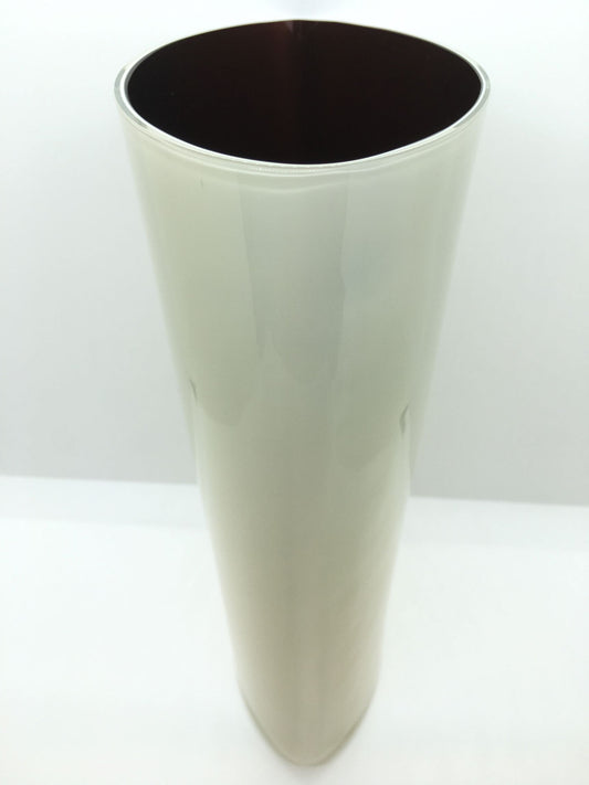 Vaso Luna Carlo Moretti avorio con interno nero in vetro di Murano soffiato a bocca