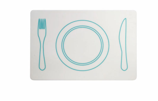 Tovaglietta in plastica e silicone di colore turchese. Dimensioni: cm 45 x 30. Questa tovaglietta americana è adatta per arredare la tavola per le tue colazioni o i tuoi pranzi informali. In negozio e online su tuttochic.live