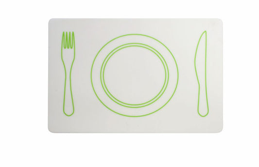 Tovaglietta in plastica e silicone di colore verde. Dimensioni: cm 45 x 30. Questa tovaglietta americana è adatta per arredare la tavola per le tue colazioni o i tuoi pranzi informali. In negozio e online su tuttochic.live