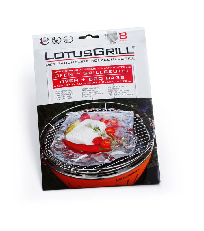 Confezione da 8 sacchetti per barbecue o forno. Utile per mantenere la griglia sempre pulita e non bruciare gli alimenti. Ideale anche per le marinature. Evita la caduta del cibo attraverso la griglia Mettere glia alimenti nel sacchetto. Ripiegare due volte su se stesso... In negozio e online su tuttochic.live